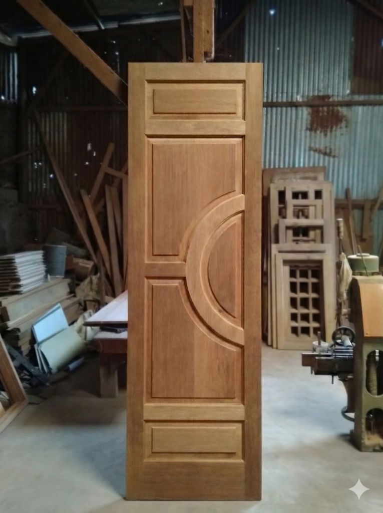 Bengkel Pintu Kayu Solid Jakarta - PK Tunas Kayu Pintu kayu jati solid minimalis hasil produksi workshop PK Tunas Kayu Jakarta