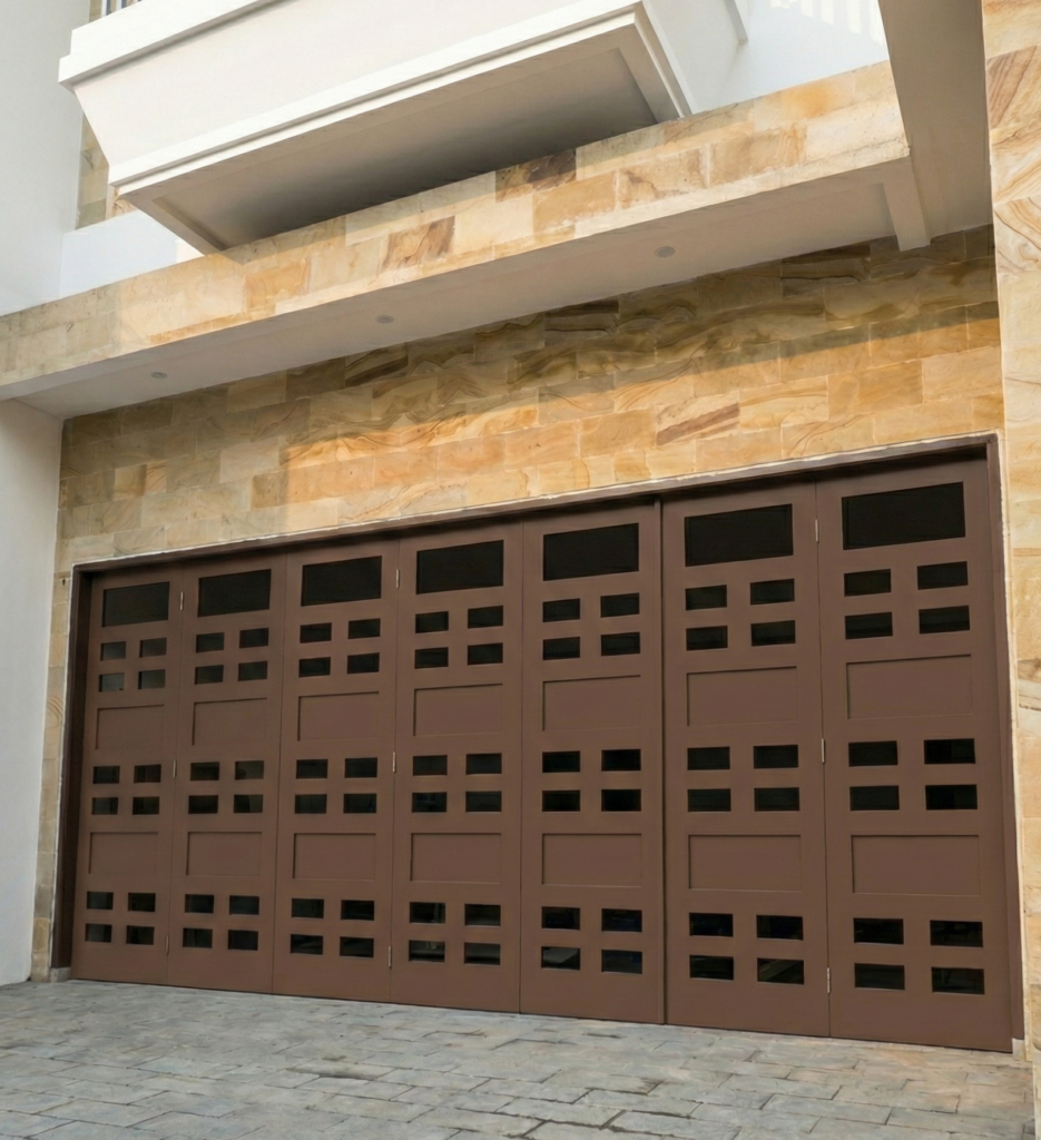 custom Pintu Garasi Kayu Jakarta Proses Pemasangan Pintu Garasi Kayu Solid Jakarta - PK Tunas Kayu